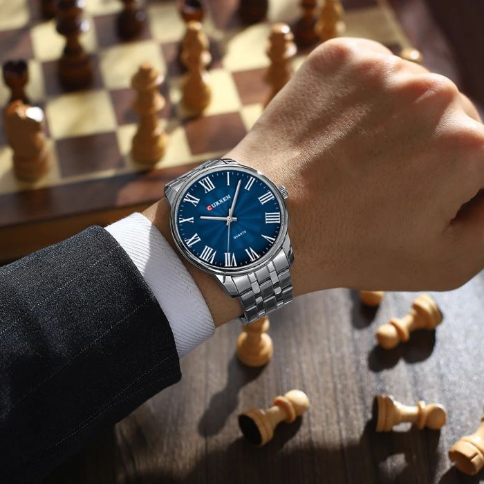 Curren 8422 Silver-Blue
