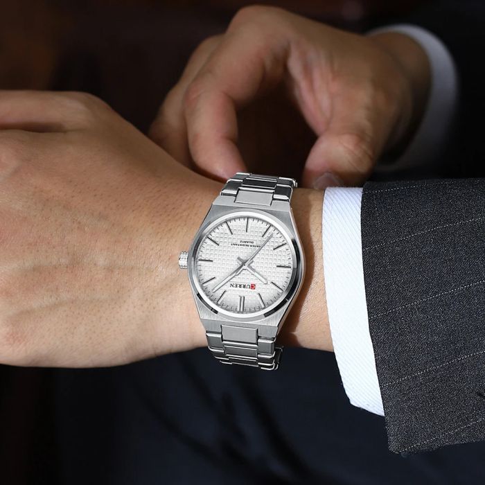 Curren 8439 Silver-White