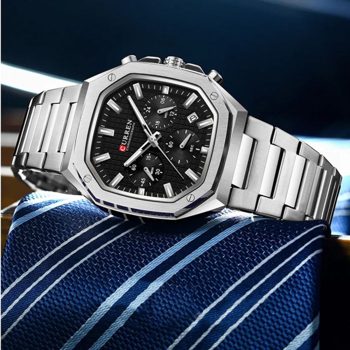 Curren 8459 Silver-Black