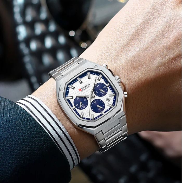 Curren 8459 Silver-White
