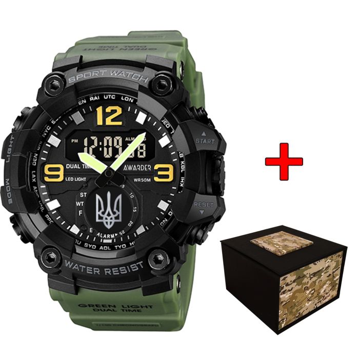  Awarder 003 Тризуб срібло Army Green-Black