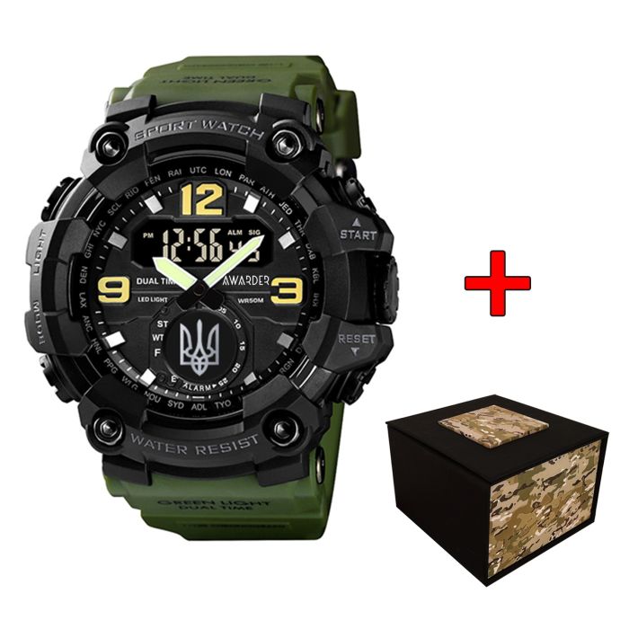  Awarder 004 Тризуб срібло  Army Green-Black