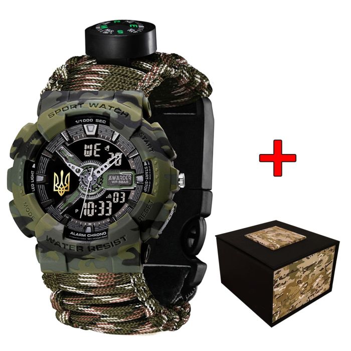 Awarder 005 Тризуб золото Camo Green Паракордовий ремінець Camo Green