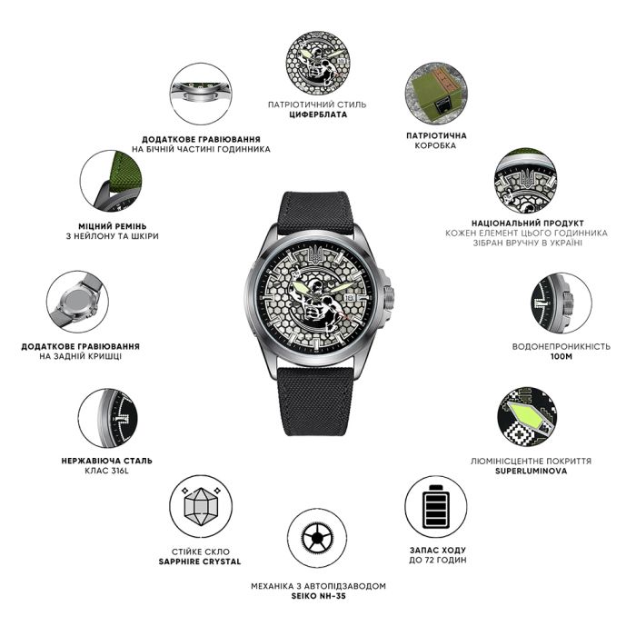 Awarder Cossack Black-Black Automatic 10ATM