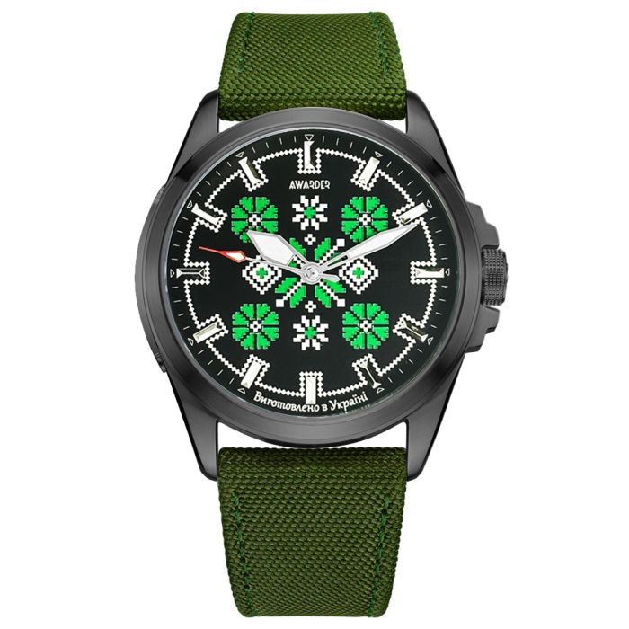  Awarder Embroidery Black-Green Green  Battery 10ATM