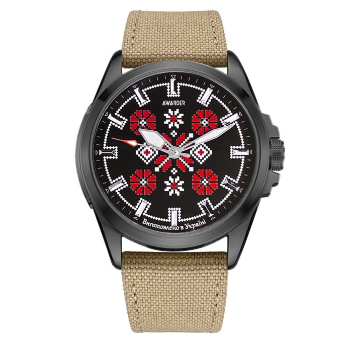  Awarder Embroidery Black-Red Khaki Battery 10ATM