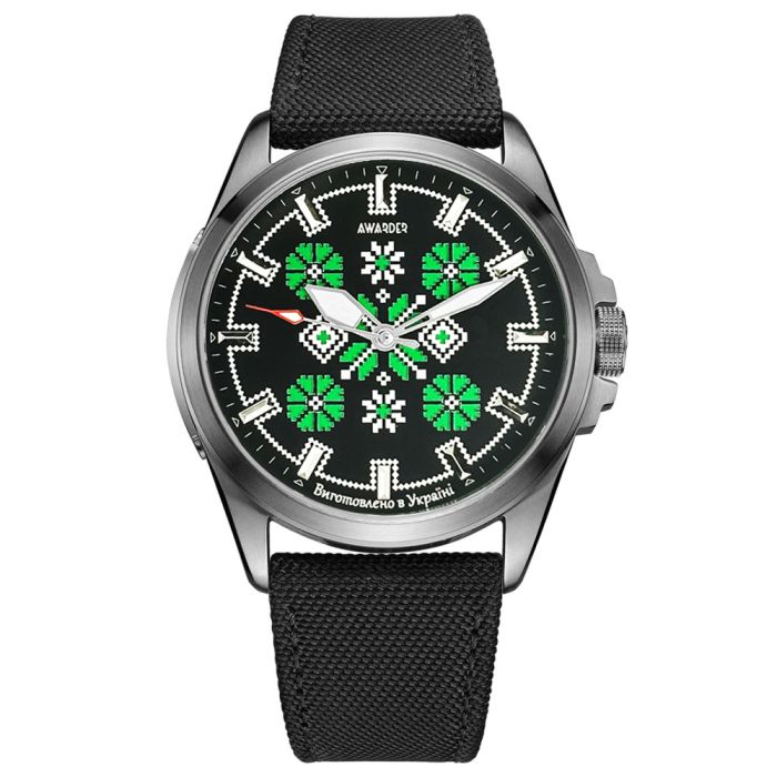  Awarder Embroidery Silver-Green Black Battery 10ATM