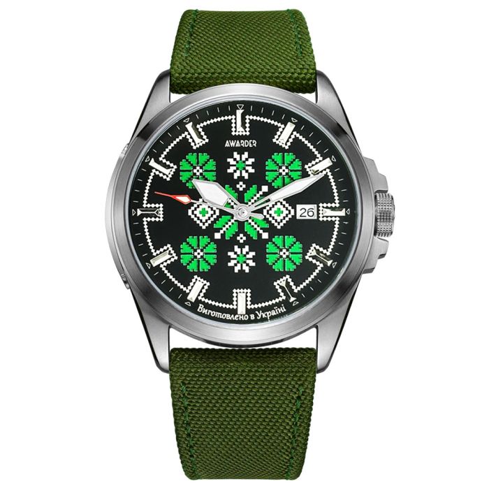  Awarder Embroidery Silver-Green Green  Automatic 10ATM