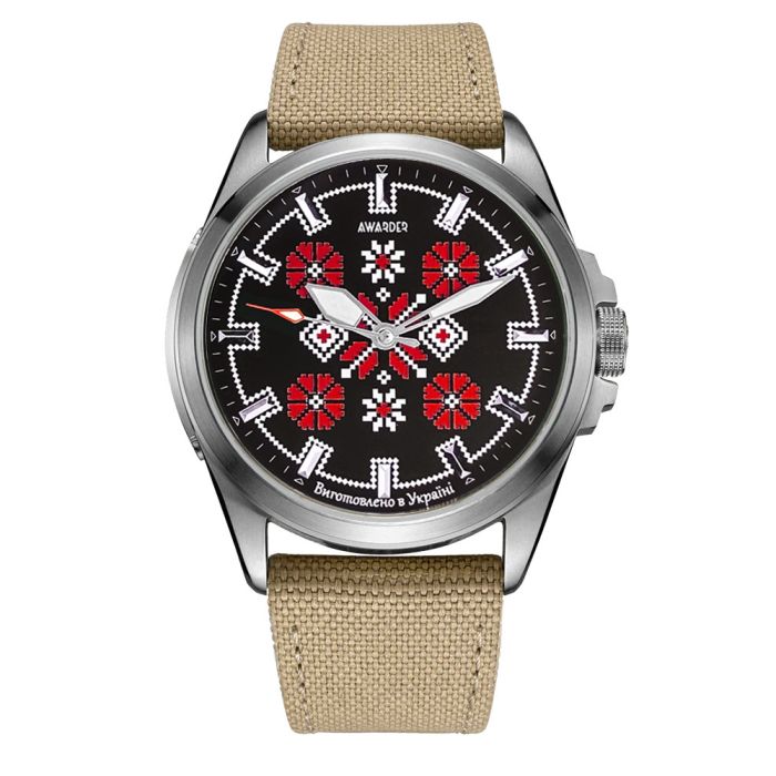  Awarder Embroidery Silver-Red Khaki Battery 10ATM