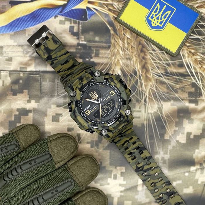 Patriot 001CMGRUAGD Тризуб золото Зелений камуфляж + Коробка.