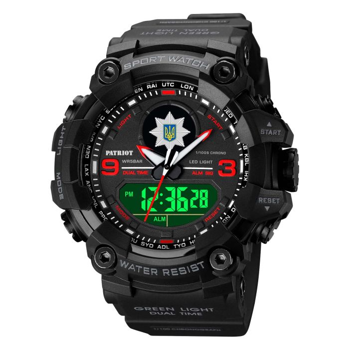 Patriot 001RDPO Поліція Чорні з червоним + Коробка.