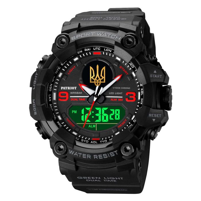 Patriot 001RDUAGD Тризуб золото Чорні з червоним + Коробка.