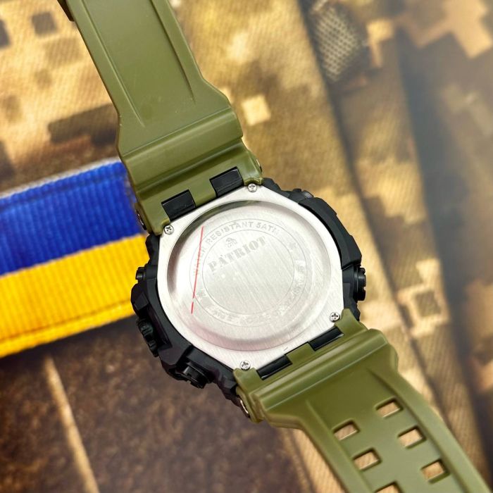 Patriot 002AGUASI Тризуб срібло Зелені + Коробка.