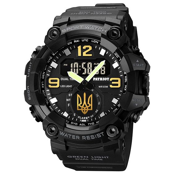 Patriot 003BKUAGD Тризуб золото Чорні + Коробка.