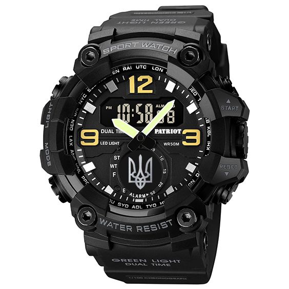 Patriot 003BKUASI Тризуб срібло Чорні + Коробка.