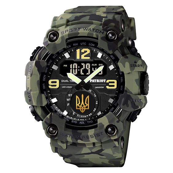 Patriot 004CMGRUAGD Тризуб золото Зелений камуфляж + Коробка.