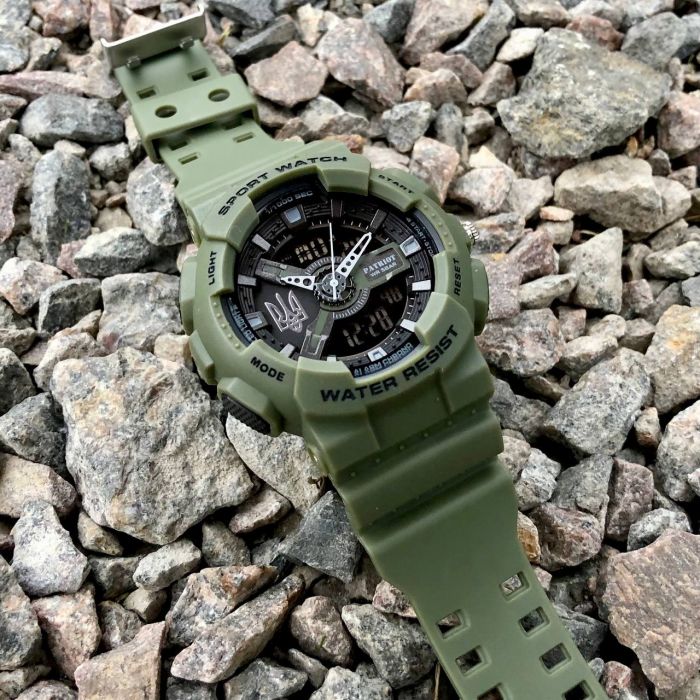 Patriot 005 Тризуб срібло Army Green + Коробка