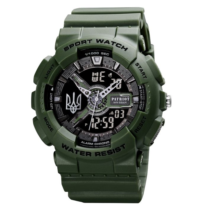 Patriot 005 Тризуб срібло Army Green + Коробка