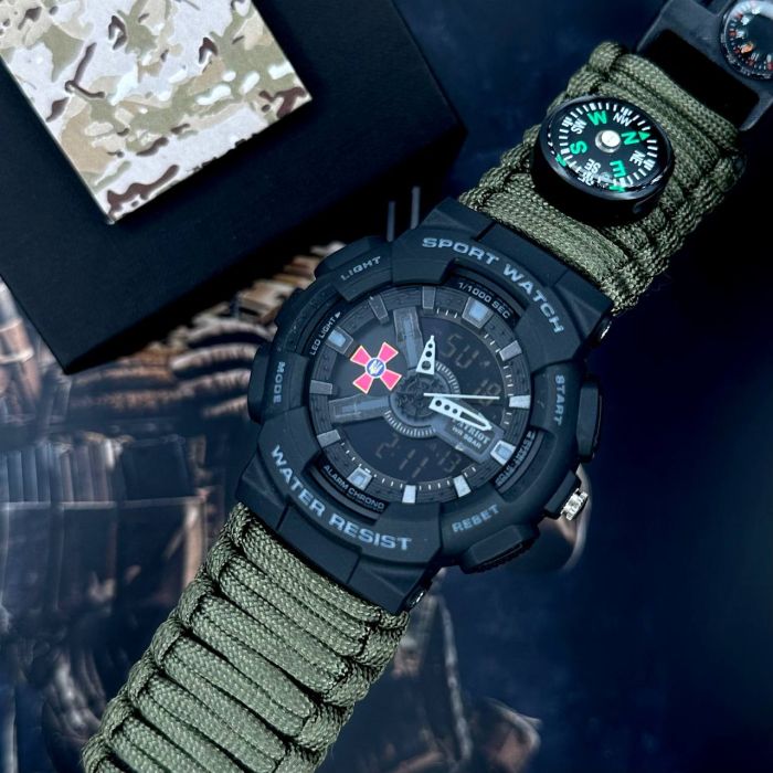 Patriot 005BKSU ЗСУ Чорні Паракордовий ремінець Army Green + Коробка