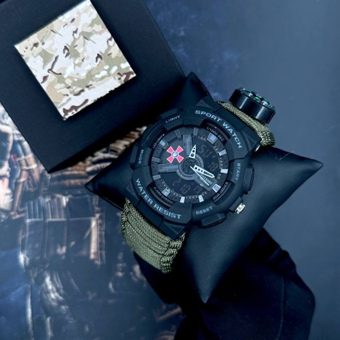 Patriot 005BKSU ЗСУ Чорні Паракордовий ремінець Army Green + Коробка