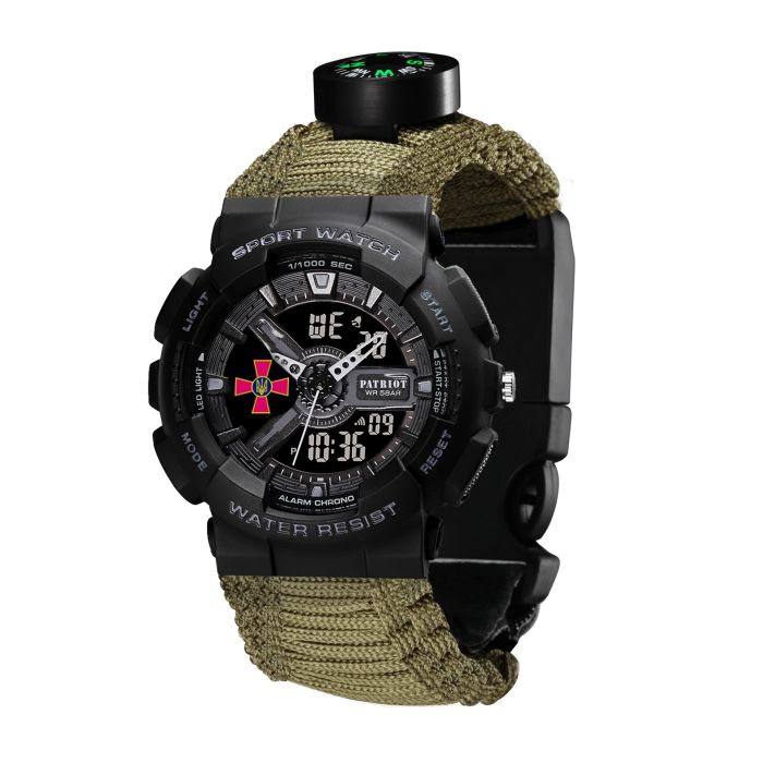 Patriot 005BKSU ЗСУ Чорні Паракордовий ремінець Army Green + Коробка