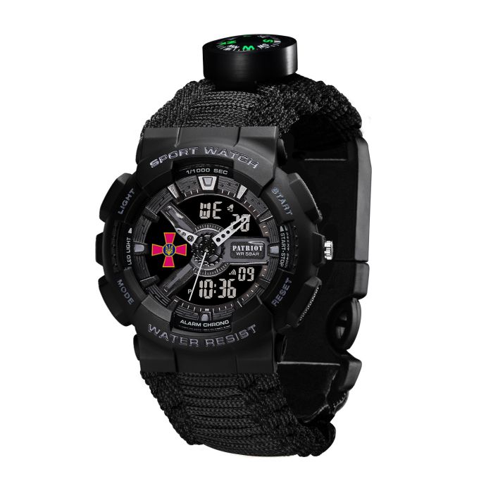 Patriot 005BKSU ЗСУ Чорні Паракордовий ремінець Black + Коробка.
