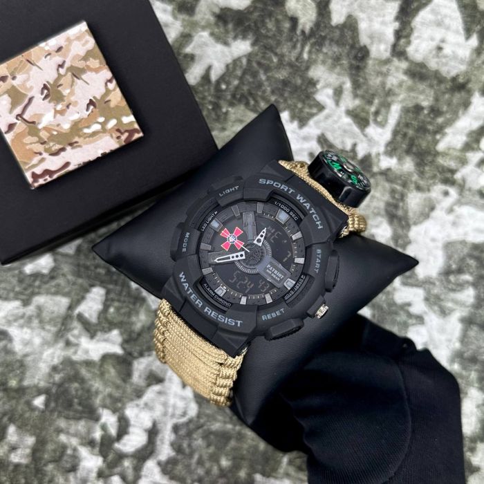 Patriot 005BKSU ЗСУ Чорні Паракордовий ремінець Khaki + Коробка