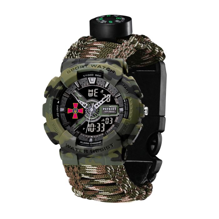 Patriot 005CMGRSU ЗСУ Зелений камуфляж Паракордовий ремінець Camo Green + Коробка.