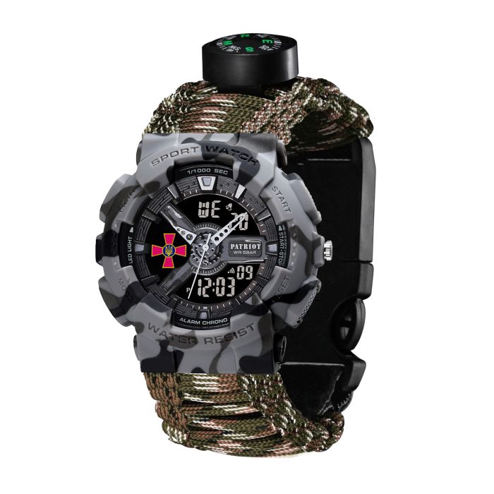 Patriot 005CMGYSU ЗСУ Сірий камуфляж Паракордовий ремінець Camo Green + Коробка.