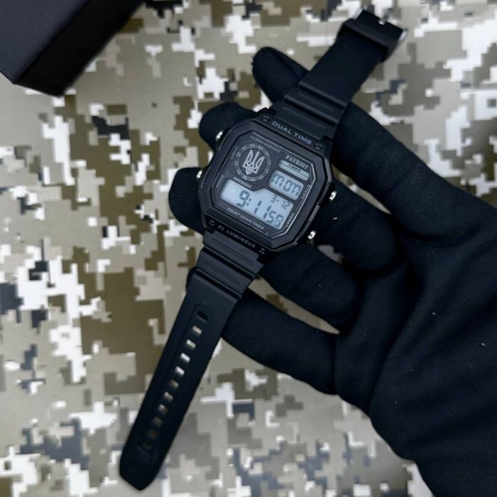 Patriot 010BKUASI Тризуб срібло Чорні + Коробка.