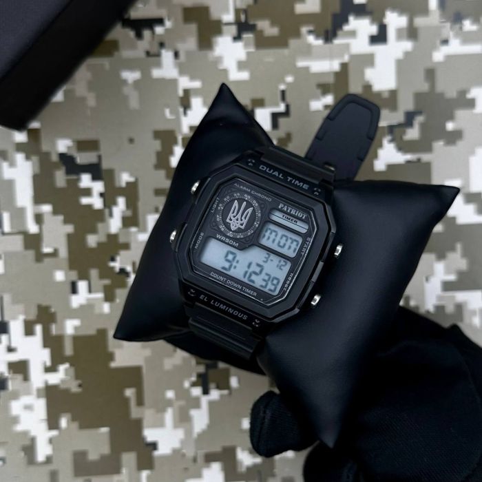 Patriot 010BKUASI Тризуб срібло Чорні + Коробка.