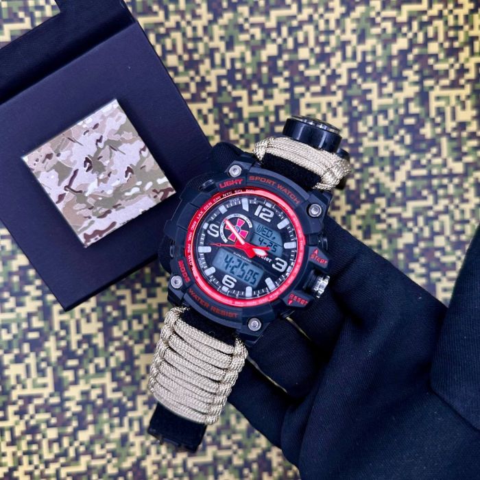 Patriot 012BKRDSU ЗСУ Чорні з червоним Паракордовий ремінець Khaki + Коробка