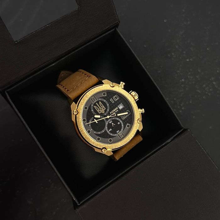 Patriot 016 Gold-Black-Brown Тризуб золото