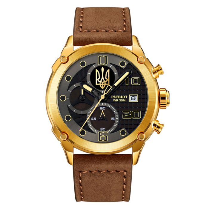 Patriot 016 Gold-Black-Brown Тризуб золото
