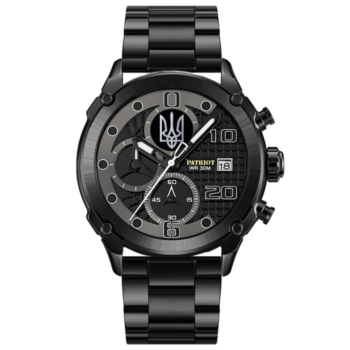 Patriot 016 Тризуб срібло Black-Black Steel