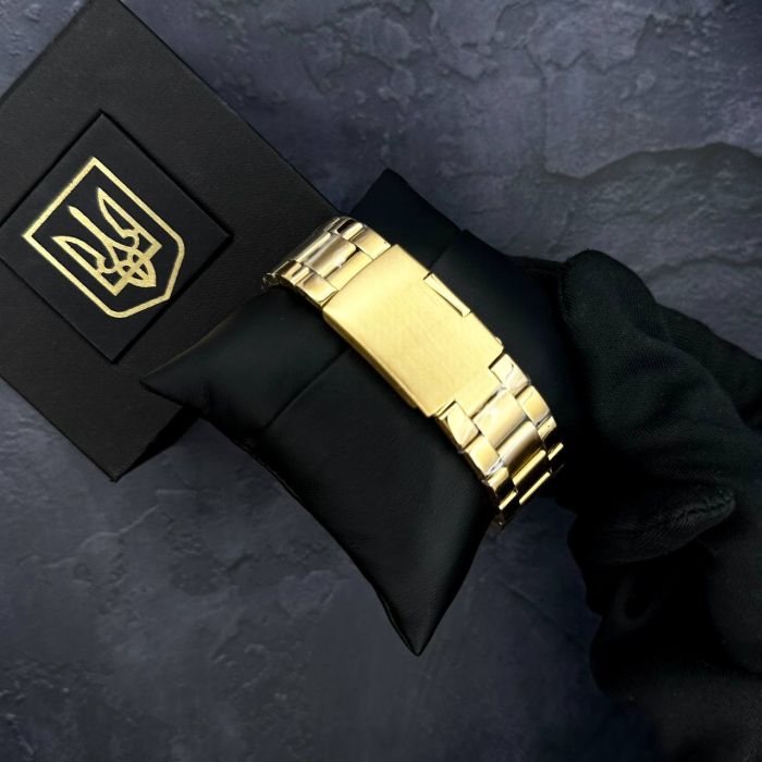 Patriot 017 Тризуб Золото Gold-Black-White Steel