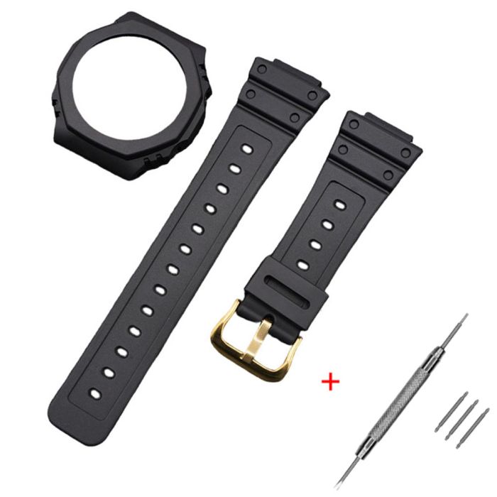 Ремешок + безель (рант) для Casio G-Shock GA-2100 Black GD