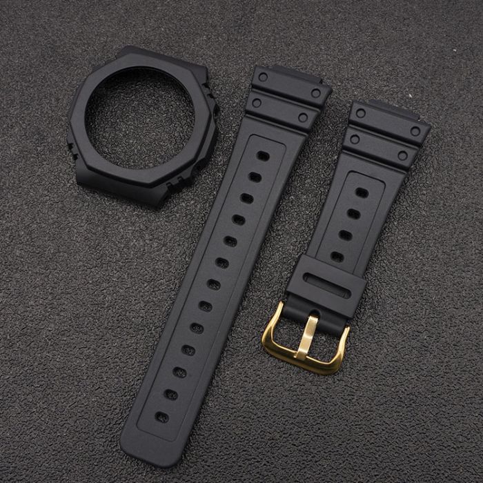 Ремешок + безель (рант) для Casio G-Shock GA-2100 Black GD