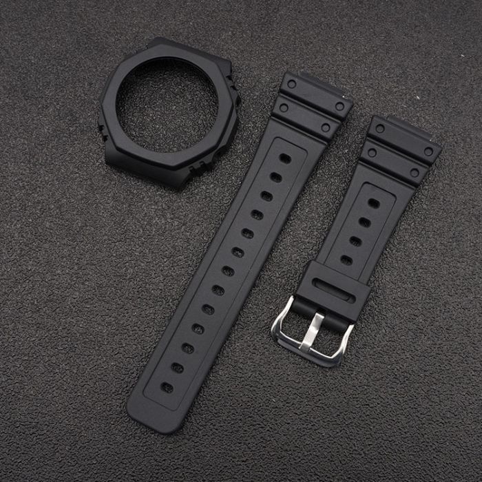 Ремешок + безель (рант) для Casio G-Shock GA-2100 Black SI