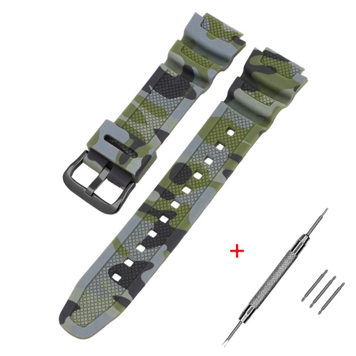Ремешок для Casio G-Shock AQ-S800/AE-1200 Camo Green BK
