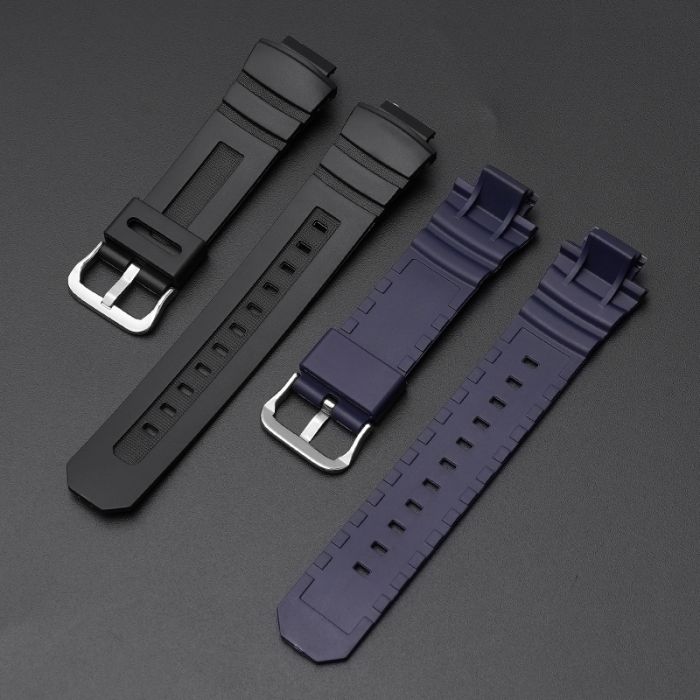 Ремешок для Casio G-Shock AW-282B/590/591/5230, AWG-M100/M101, G-7700/7710 Dark Blue Silver