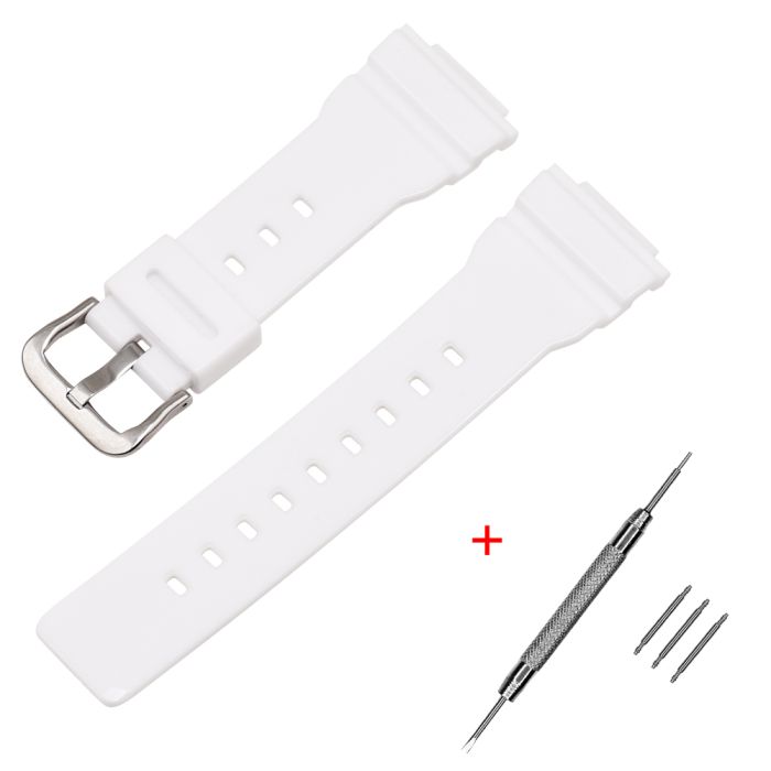 Ремешок для Casio G-Shock DW-5600 White-Glossy SI