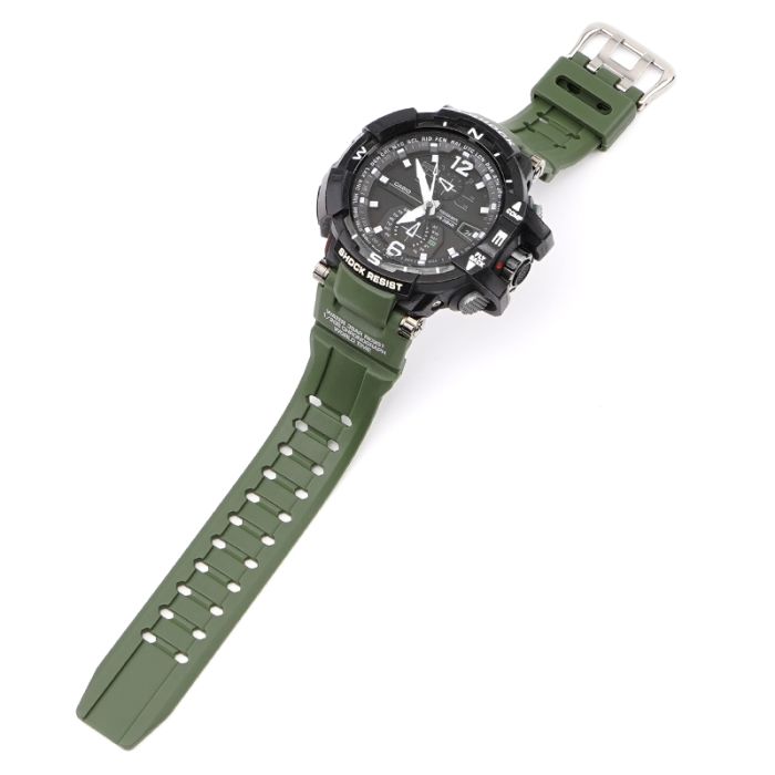 Ремешок для Casio G-Shock GW-A1000/GW-4000/GA-1000 Army Green Silver