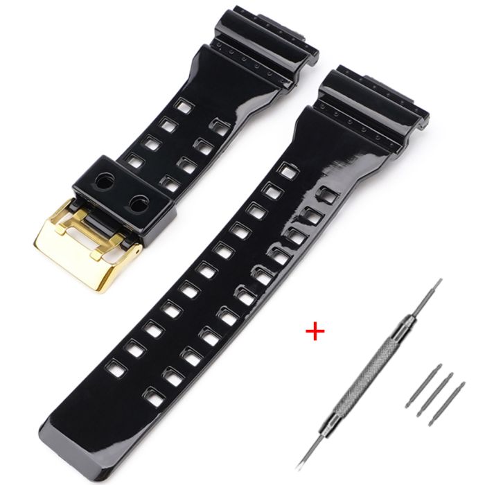 Ремешок для Casio G-Shock GA-100/110/120 Black-Glossy GD