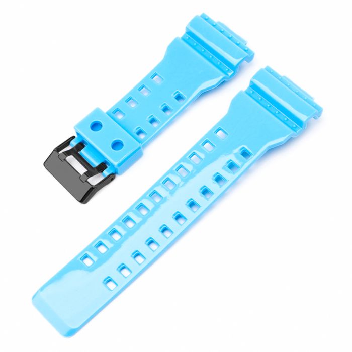Ремешок для Casio G-Shock GA-100/110/120 Light Blue-Glossy BK