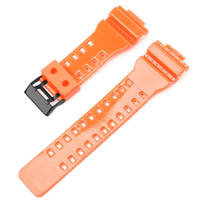 Ремешок для Casio G-Shock GA-100/110/120 Orange-Glossy BK
