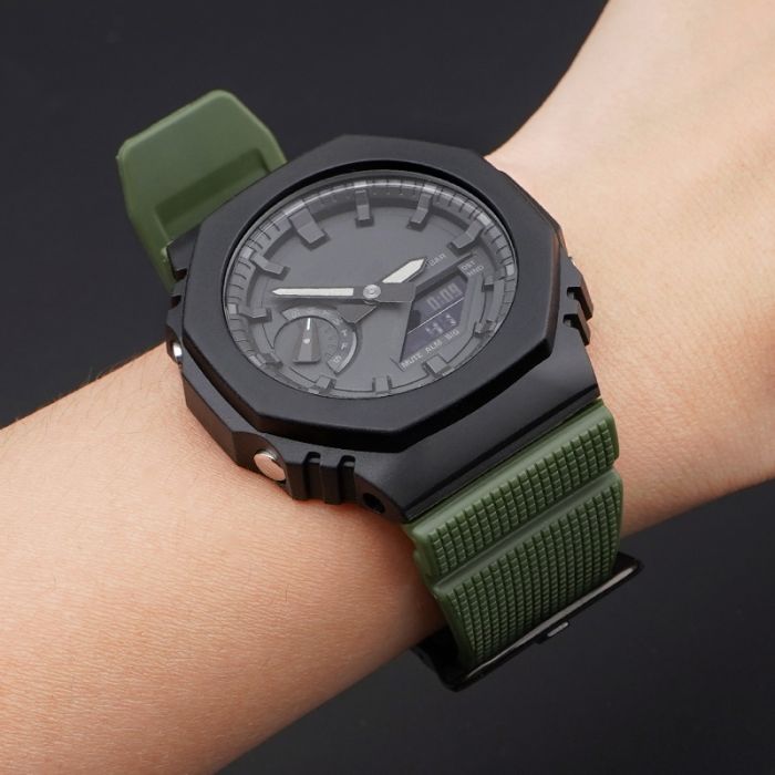 Ремешок для Casio G-Shock GM-2100 B Army Green BK
