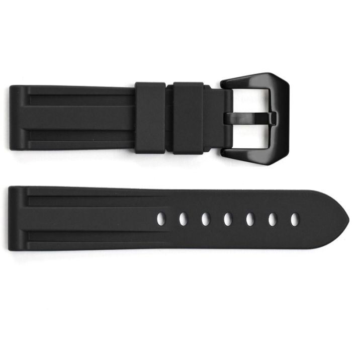Ремешок для часов 3001 Silicone Black-Black 24 мм.