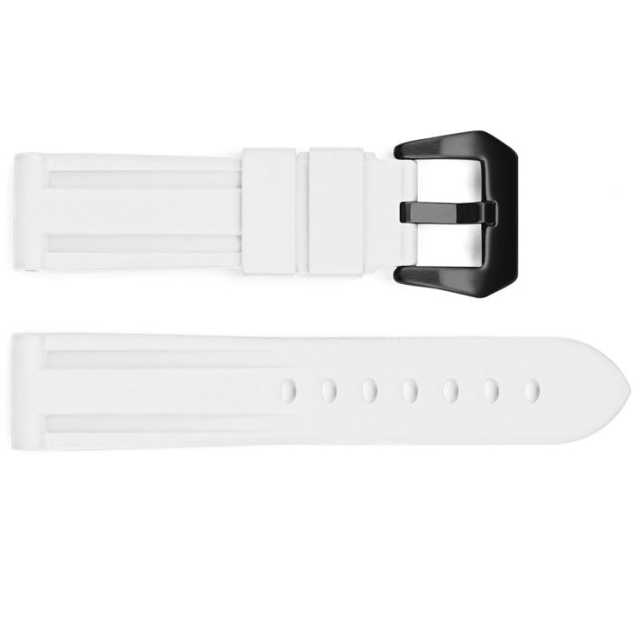 Ремешок для часов 3001 Silicone White-Black 24 мм.