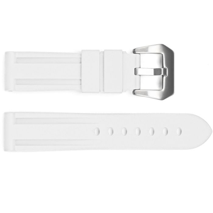 Ремешок для часов 3001 Silicone White-Silver 24 мм.
